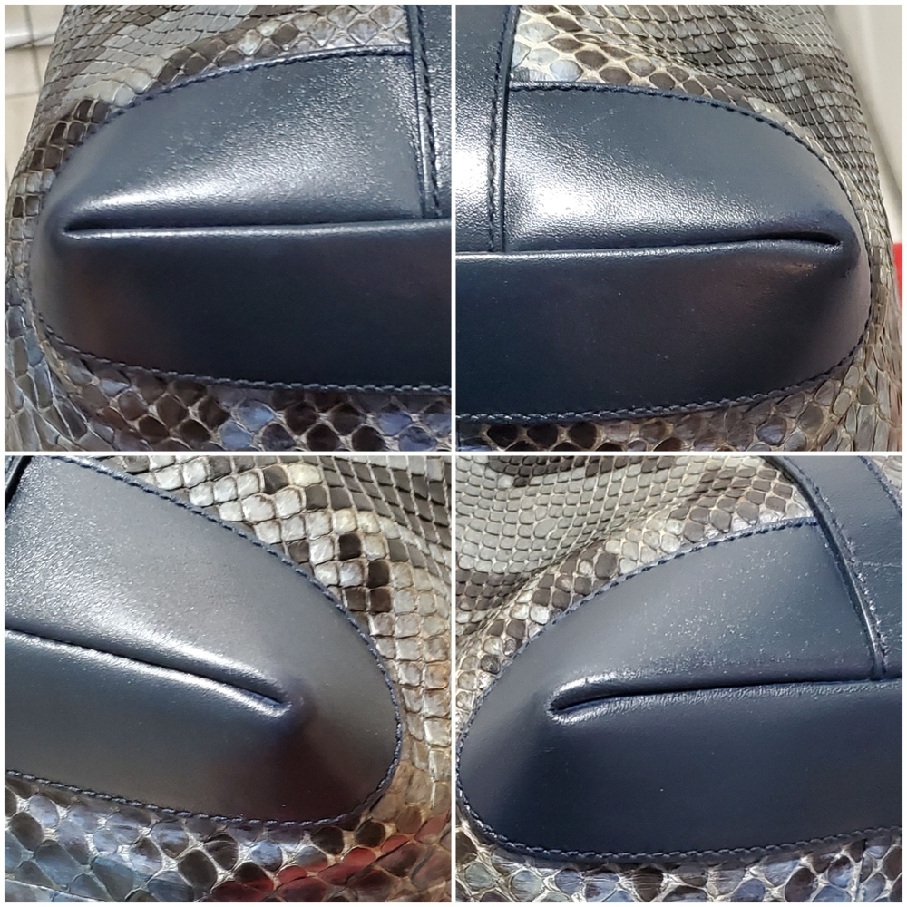 Authentic Gucci Blue Python Craft Tote - Picture 15 of 16